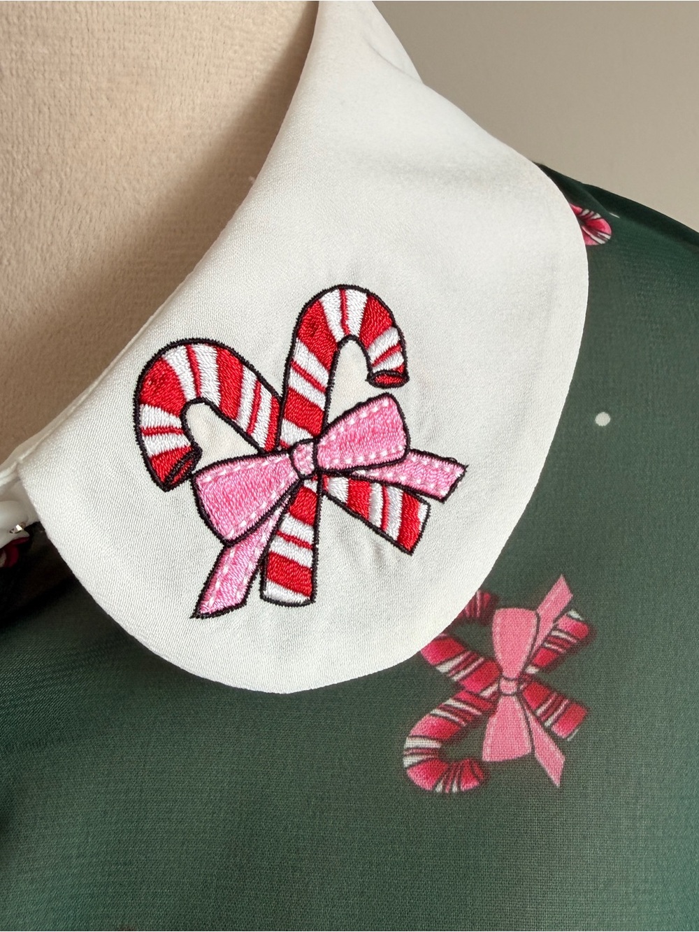 Hell Bunny Beth Candy Cane Christmas Blouse L - Picture 8 of 11